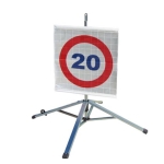 Roll Up Sign & Stand - 20 MPH Speed Limit Spanish Reflective Roll Up Tripod Traffic Sign